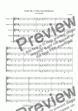page one of Cwm Rhondda and Repton (brass quintet)