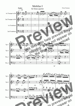 page one of Mobilus I  for brass quartet