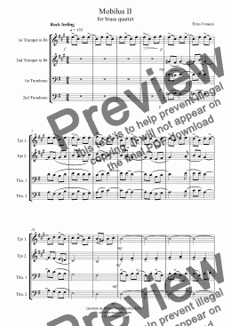 page one of Mobilus II for brass quartet