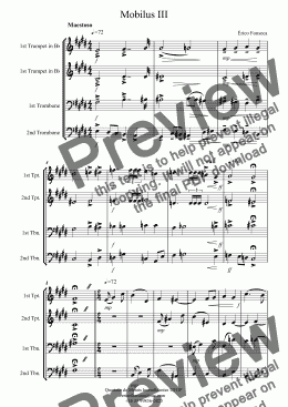 page one of Mobilus III for brass quartet
