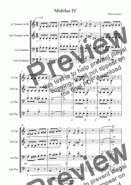 page one of Mobilus IV for brass quartet