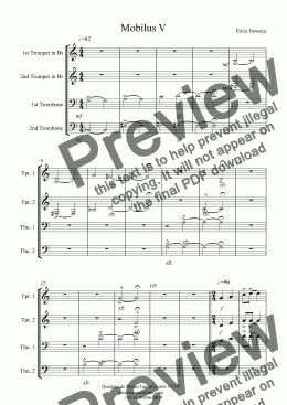 page one of Mobilus V for brass quartet