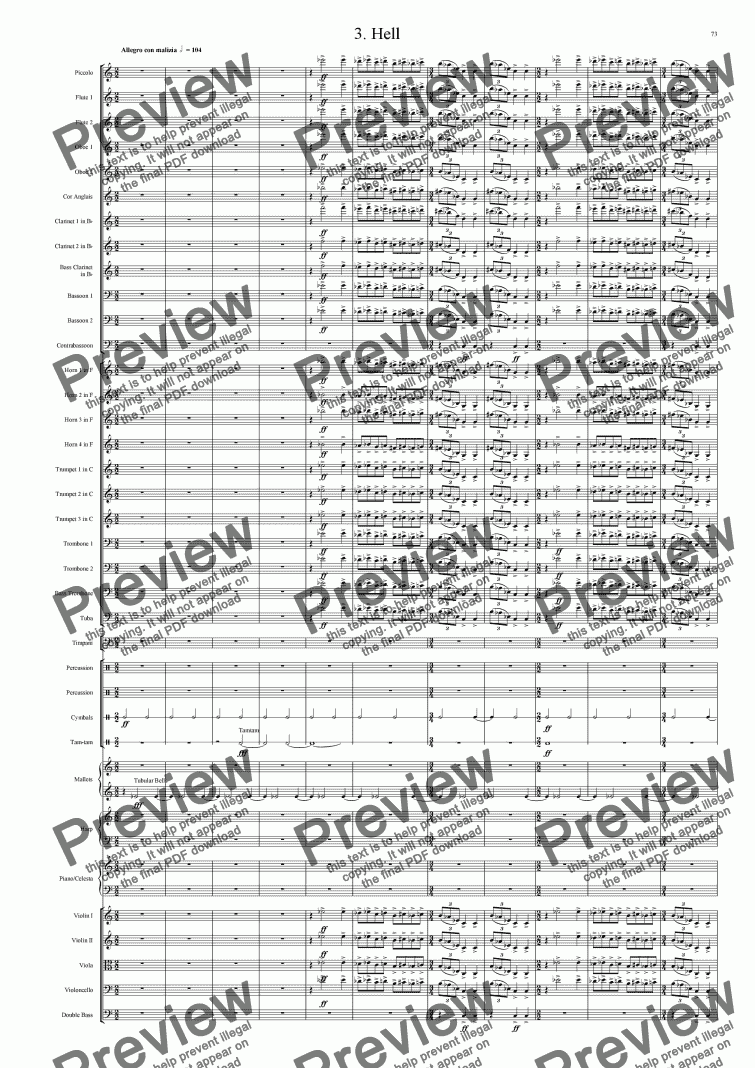 page one of Symphony No 11 3 - Hell:Oblivion