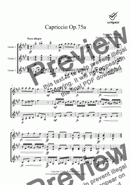 page one of Capriccio Op.75a for guitar trio