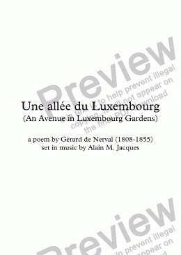 page one of Une allée du Luxembourg (Alain Jacques / Nerval)