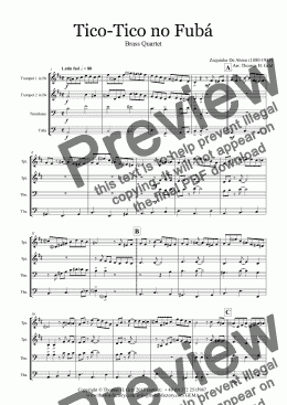 page one of Tico-Tico no Fubá - Choro - Brass Quartet