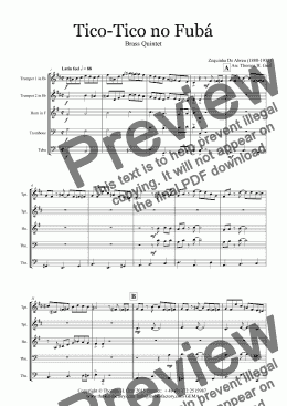 page one of Tico-Tico no Fubá - Choro - Brass Quintet