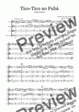 page one of Tico-Tico no Fubá - Choro - String Quartet
