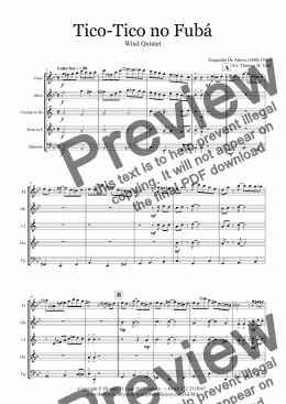 page one of Tico-Tico no Fubá - Choro - Wind Quintet