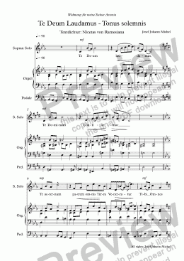 page one of Te Deum Laudamus - Tonus solemnis Str. 1 Orgelsatz