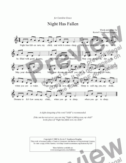 page one of Night Has Fallen