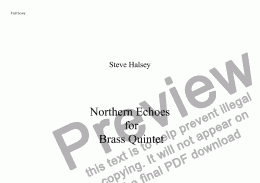 page one of Northern Echoes for Brass Quintet