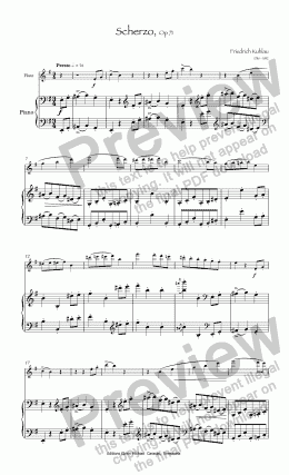 page one of Kuhlau Scherzo for flute & piano