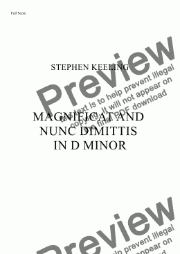 page one of MAGNIFICAT AND NUNC DIMITTIS IN D MINOR