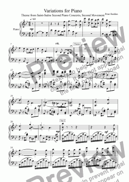 page one of Variations for Piano