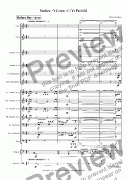page one of Fanfare: O Come, All Ye Faithful