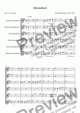 page one of Abendlied (Saxophone-sextet (ssattb))