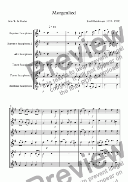 page one of Morgenlied (Saxophone-sextet (ssattb))