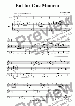 page one of But for One Moment for Alto flute & Piano
