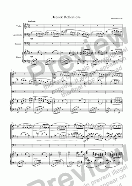 page one of Deeside Reflections, for violin, cello, piano and bassoon