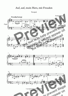 page one of ’Auf, auf, mein Herz, mit Freuden’ Choral Vorspiel 