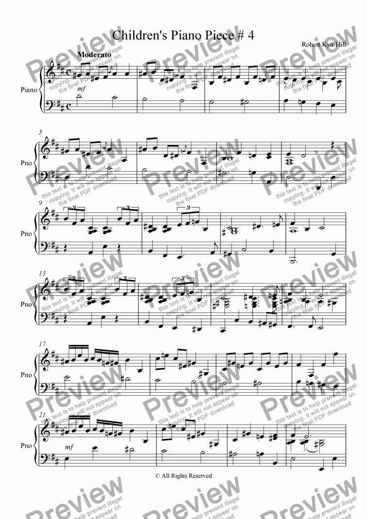 page one of Children’s Piano Piece # 4