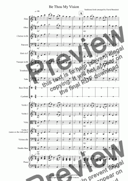 page one of Be Thou My Vision for School Orchestra
