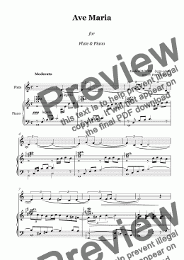 page one of G. Caccini - AVE MARIA - for flute & piano