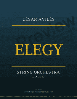 page one of Elegy for String Orchestra