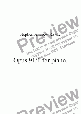 page one of Opus 91/1, Sonata for piano.