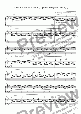 page one of Chorale Prelude - Father, I place into your hands(3)