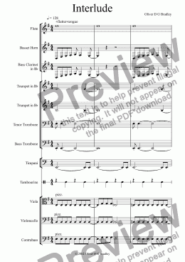page one of Requiem (unfinished), III Interlude