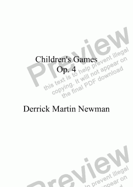 page one of Children’s Games op 4 