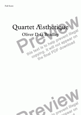 page one of Quartet Æsthetique