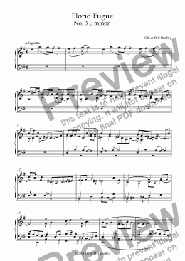 page one of Florid Fugue No. 3 E minor