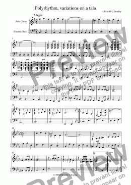 page one of Polyrhythm, variations on a tala