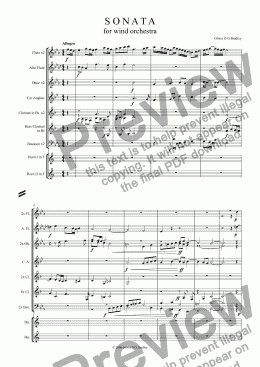 page one of Sonata for wind orchestra
