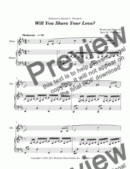 page one of Will You Share Your Love?