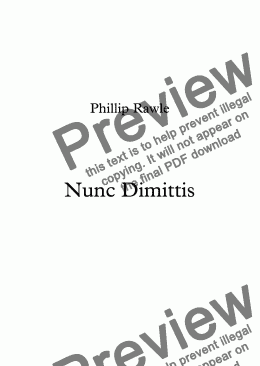 page one of Nunc Dimittis