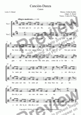 page one of Canción-Danza