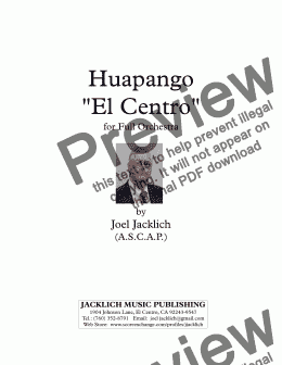 page one of Huapango "El Centro"