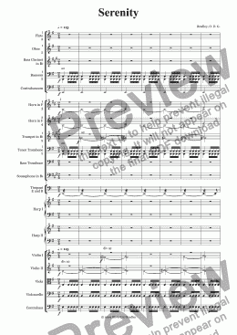 page one of Serenity (Orchestral Version)