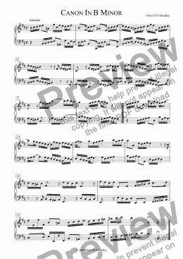 page one of Canon in B minor