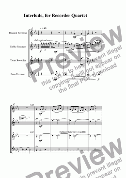 page one of Recorder Quartet