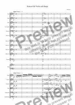 page one of Koncert för Violin och Harpa