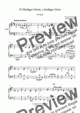 page one of ’O Heiliger Geist, o heiliger Gott’ Choral Vorspiel & Satz