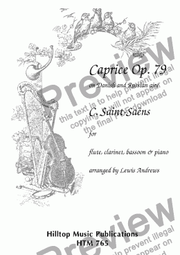 page one of Caprice Op. 79 arr. for Flute, clarinet, bassoon and piano