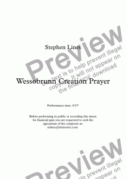 page one of Choir & Organ: Wessobrunn Creation Prayer