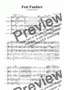 page one of Fest Fanfare - Classical Festive Fanfare - Opener - Trombone Quartet