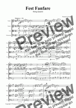 page one of Fest Fanfare - Classical Festive Fanfare - Opener - String Quartet